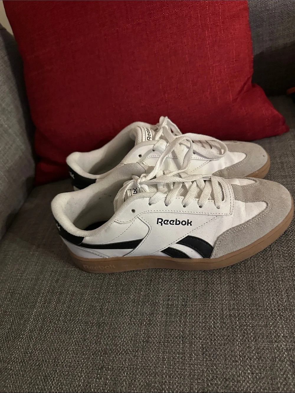 Reebok White, Black and Gum Low-Top Sneakers